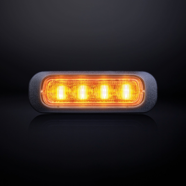 Strands Dark Knight Riktat Blixtljus Orange 4 LED Klart Lins