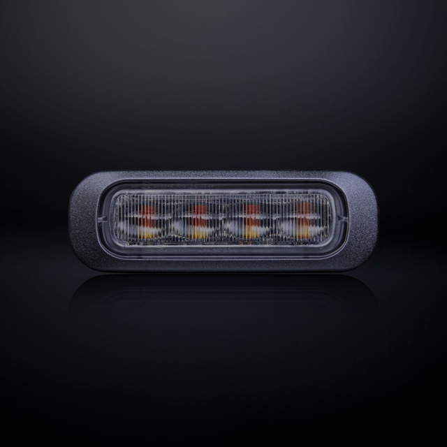 Strands Dark Knight Riktat Blixtljus Orange 4 LED Mörktonat Lins