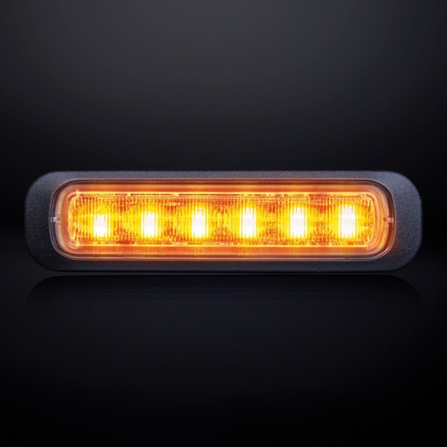 Strands Dark Knight Riktat Blixtljus Orange 6 LED Klart Lins