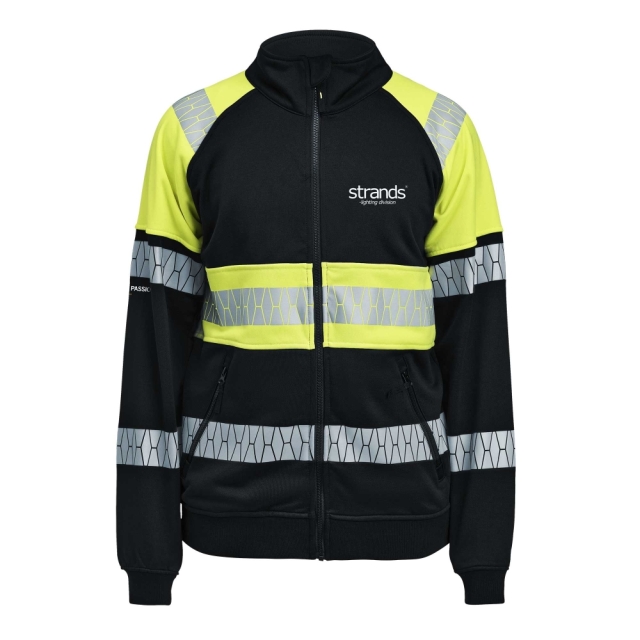 Strands Sweatshirt Zip, hi-vis, storlek S