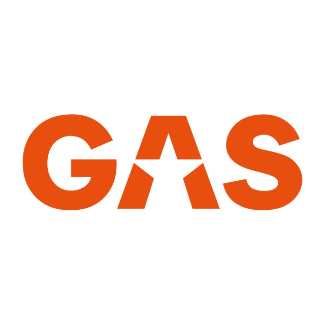 GAS-klistermärke 45x15.5cm, orange