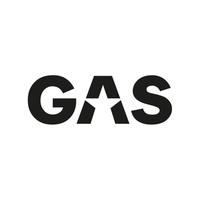 GAS-klistermärke 23x8cm, svart