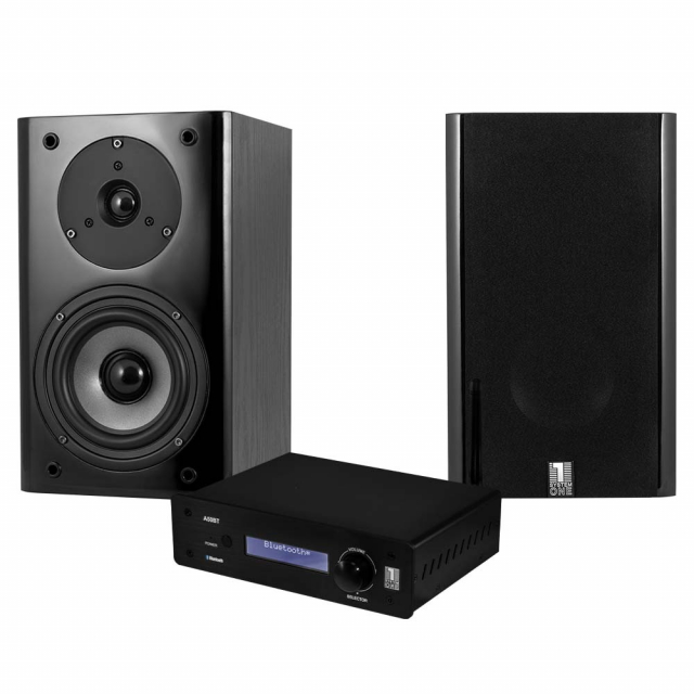 System One A50BT & System One SB-15B stereopaket, svart