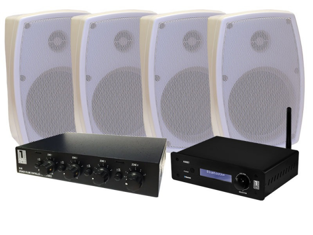 System One A50BT med 2 par OD520 eller IC820 + SC4B högtalarväxel