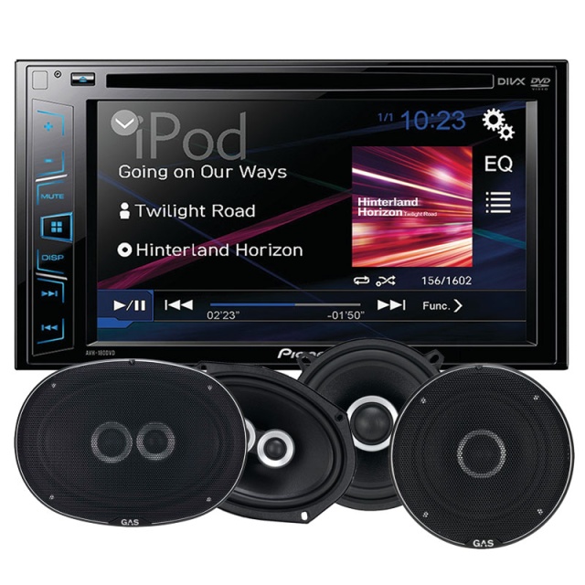 Pioneer AVH-180DVD & GAS SILVER HÖGTALARE
