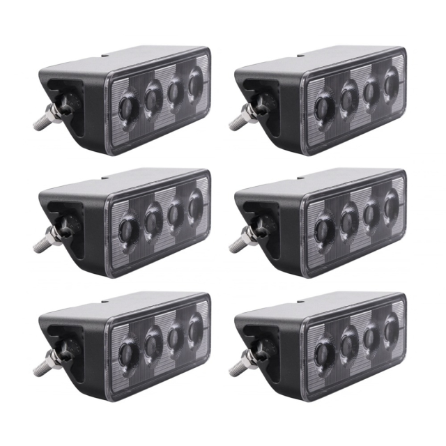 6-pack NIZLED B24RF, vinklat 13 cm back-/arbetsljus, 24W, arbetsljuspaket