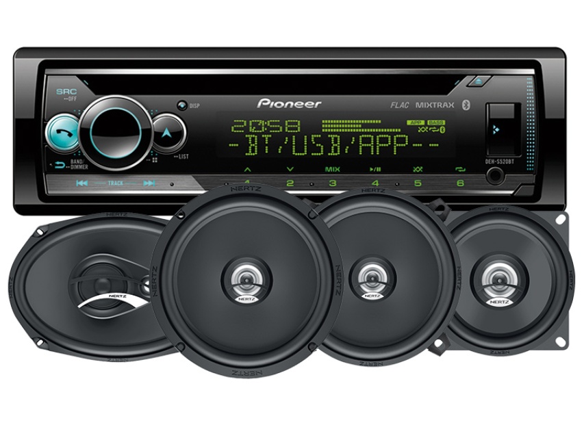 Pioneer DEH-S520BT & Hertz DCX-högtalare