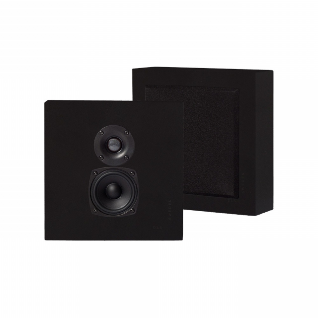 2-pack DLS Flatbox Mini on-wall högtalare, mattsvart
