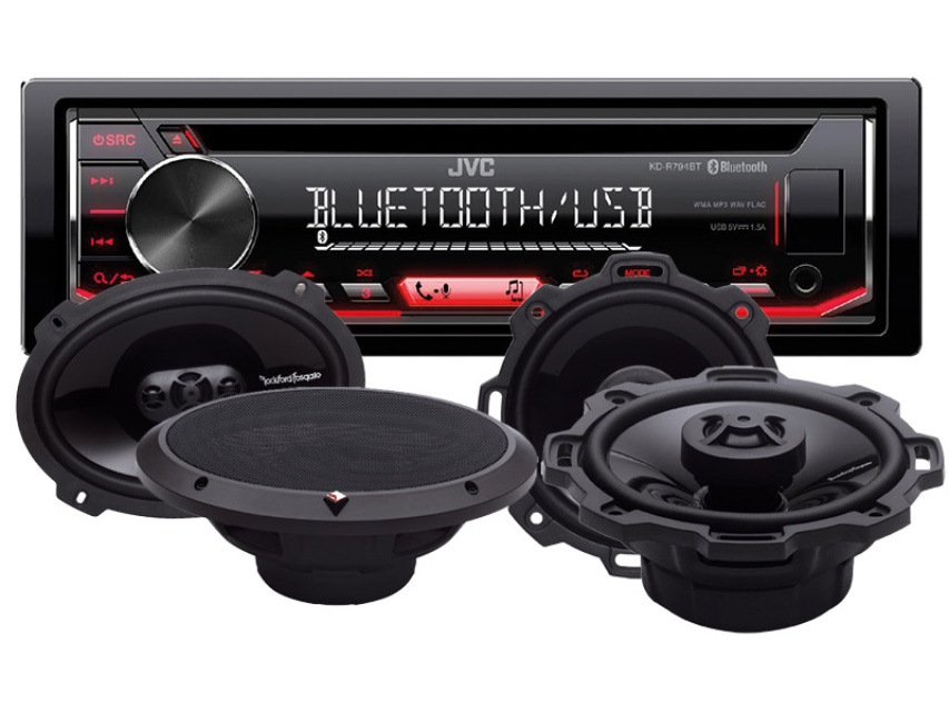 JVC KD-R794BT & Rockford Fosgate PUNCH-högtalare