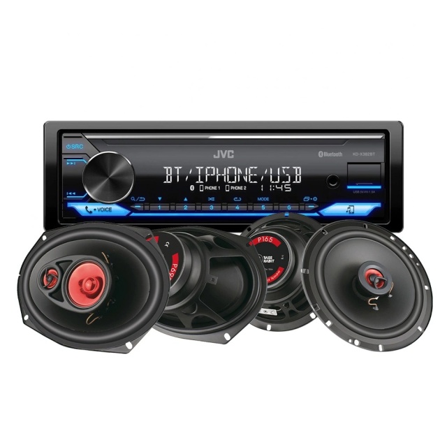 JVC KD-X382BT & 2par Bass Habit Play-högtalare, bilstereopaket