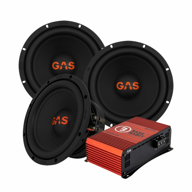 3-pack GAS MAD S2-8D2 & Bass Habit SE1200.1DF, baspaket till jänkare