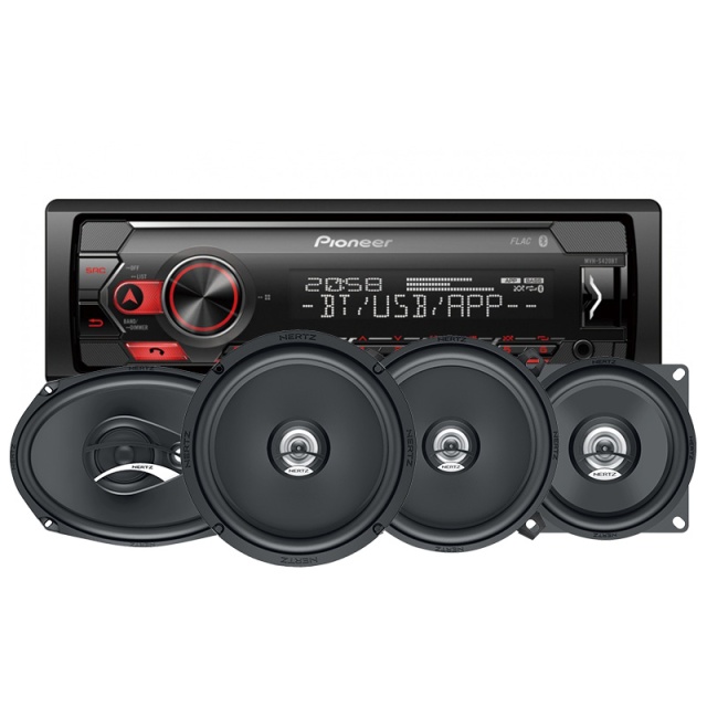 Pioneer MVH-S420BT & Hertz DCX-högtalare