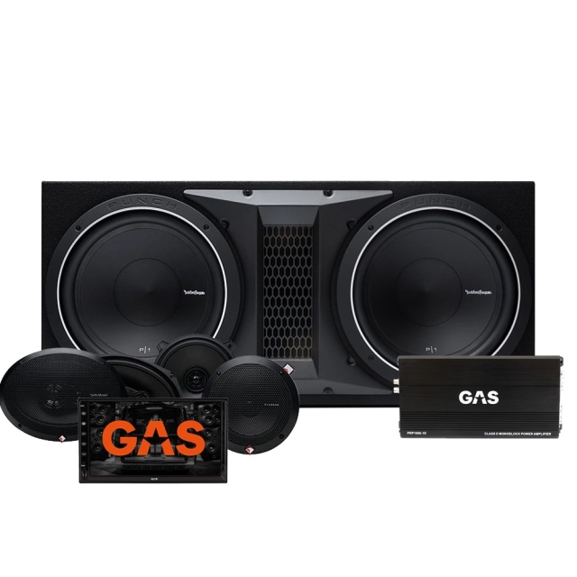 GAS GMV651BT med Rockford Fosgate P1-2x12 & Prime-högtalare