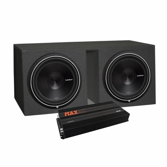 2x15 tums Rockford Fosgate P3D4-15 i låda med slutsteg, 2x15
