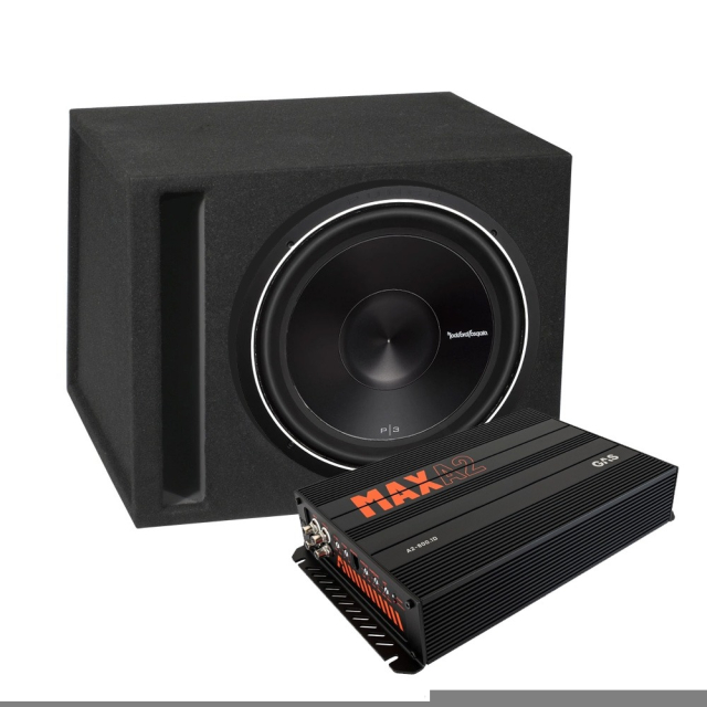 Rockford Fosgate P3D4-15 i låda med slutsteg, baspaket