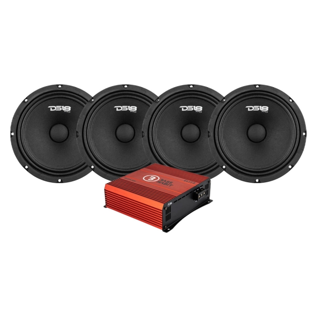 4-pack DS18 PRO-GM8.4 & Bass Habit SPL ELITE 225.4DF
