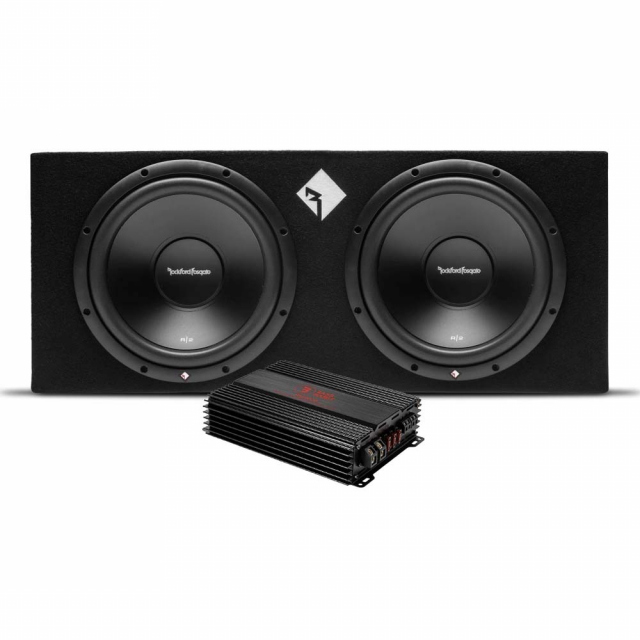 Rockford Fosgate R2-2X12 och Bass Habit RA2000W, baspaket