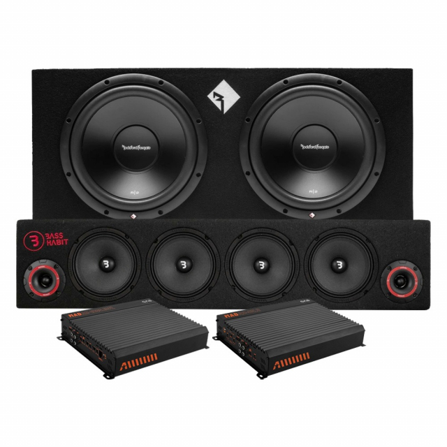 Rockford Fosgate R2-2X12 med SPL64, raggarpaket