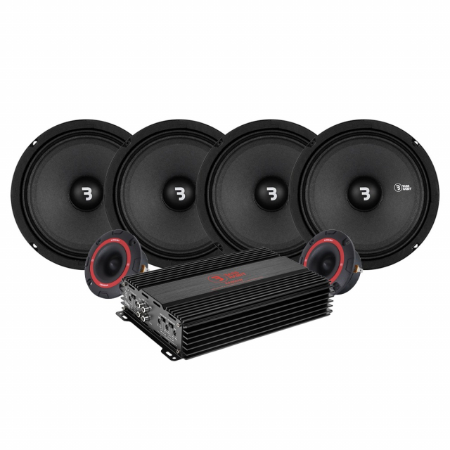 4-pack Bass Habit SP165M, SP25A & RA800W SPL-paket, medium