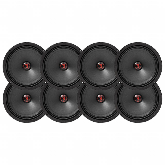 8-pack Bass Habit Rebel SR165M, 6.5 tums midbasar