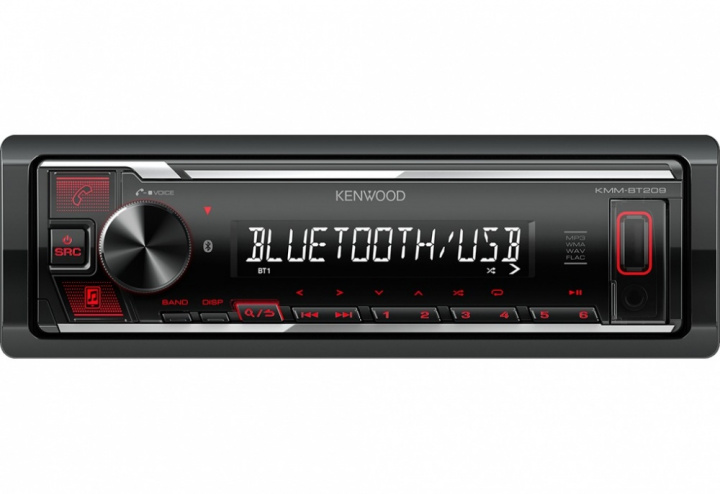 Kenwood KMM-BT209, bilstereo med Bluetooth, USB/AUX och kort chassi i gruppen Bilstereo / Bilstereo enkeldin hos CD Bilradio (121KMMBT209)