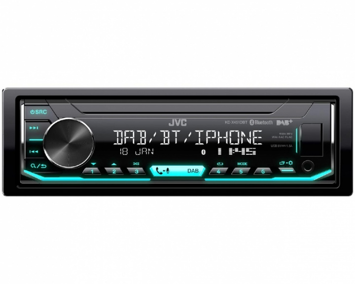 JVC KD-X451DBT i gruppen Bilstereo / Bilstereo enkeldin hos CD Bilradio (130KDX451DBT)