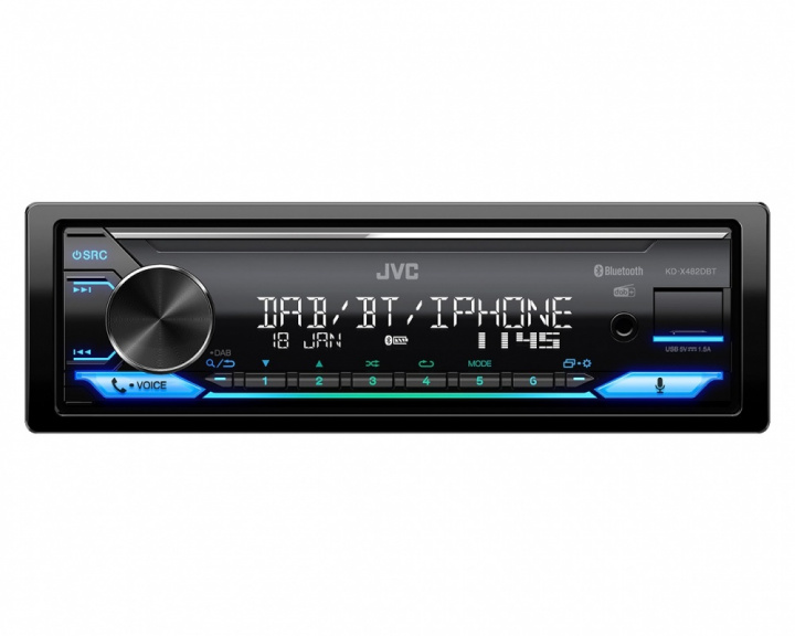JVC KD-X482DBT bilstereo med Bluetooth, AUX/USB och DAB+ i gruppen Bilstereo / Bilstereo enkeldin hos CD Bilradio (130KDX482DBT)