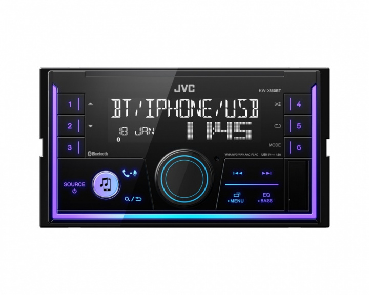 JVC KW-X850BT, bilstereo med Bluetooth, AUX/USB och 3 par lågnivå i gruppen Bilstereo / Bilstereo dubbeldin hos CD Bilradio (130KWX850BT)