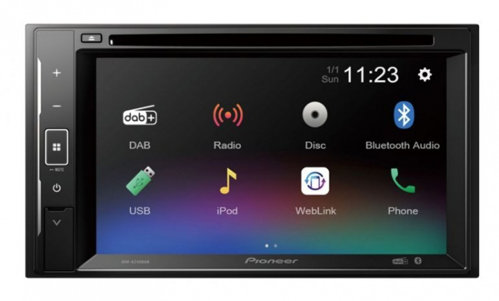 Pioneer AVH-A240DAB, bilstereo med Bluetooth, DVD, DAB och 3 par lågnivå i gruppen Bilstereo / Bilstereo dubbeldin hos CD Bilradio (135AVHA240DAB)