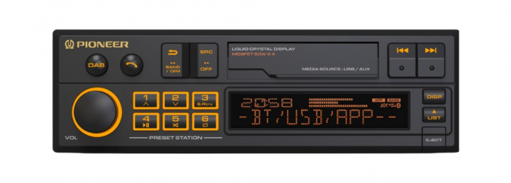 Pioneer SXT-C10PS, retrostereo med Bluetooth, DAB, USB/AUX och 3 par lågnivå i gruppen Bilstereo / Bilstereo enkeldin hos CD Bilradio (135SXTC10PS)