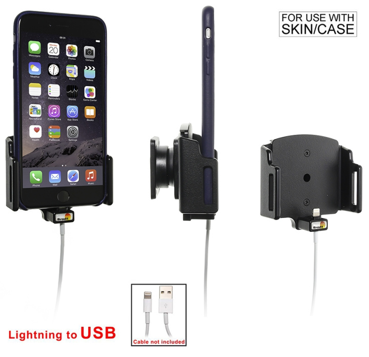 Brodit Hållare för Kabelanslutning, Apple iPhone 11/6 Plus/6S Plus/7 Plus/8 Plus/X/XR/Xs/Xs Max i gruppen Smartphone i bil / Mobilhållare hos CD Bilradio (240514667)