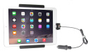 Brodit Aktiv hållare med USB-kabel och cigg-adapter, Apple iPad Air 2 (A1566, A1567)/Pro 9.7 (A1673, A1674, A1675)