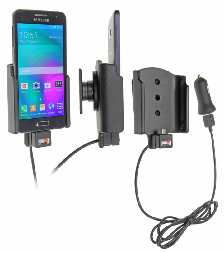 Brodit Aktiv hållare med USB-kabel och cigg-adapter, Samsung Galaxy A3 SM-A300 i gruppen Smartphone i bil / Mobilhållare hos CD Bilradio (240521715)