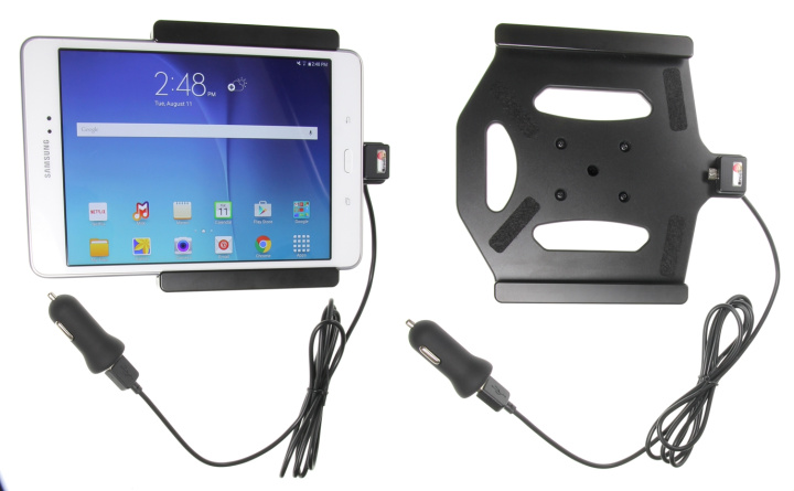 Brodit Aktiv hållare med USB-kabel och cigg-adapter, Samsung Galaxy Tab A 8.0 (2015) SM-T350 i gruppen Smartphone i bil / Mobilhållare hos CD Bilradio (240521754)