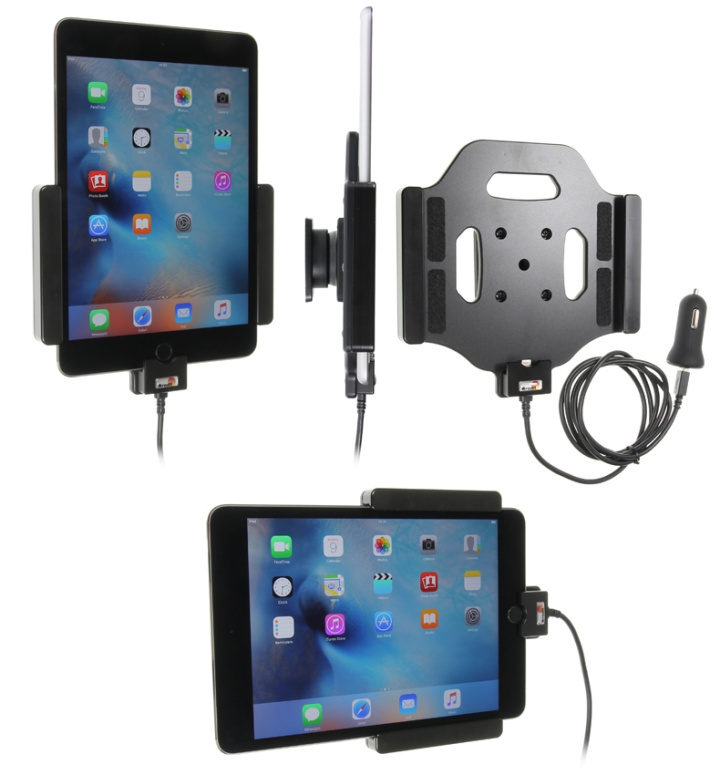 Brodit Aktiv hållare med USB-kabel och cigg-adapter, Apple iPad Mini 2019/4 (A1538, A1550)/5th Gen (A2124, A2125, A2126, A2133) i gruppen Smartphone i bil / Mobilhållare hos CD Bilradio (240521793)
