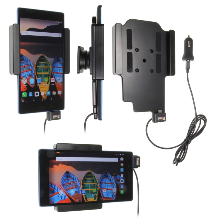 Brodit Aktiv hållare med USB-kabel och cigg-adapter, Lenovo Tab 3 7 i gruppen Smartphone i bil / Mobilhållare hos CD Bilradio (240521938)
