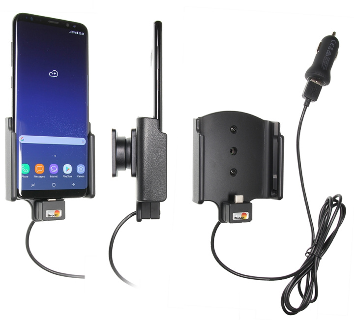 Brodit Aktiv hållare med USB-kabel och cigg-adapter, Samsung Galaxy S8+ i gruppen Smartphone i bil / Mobilhållare hos CD Bilradio (240521967)