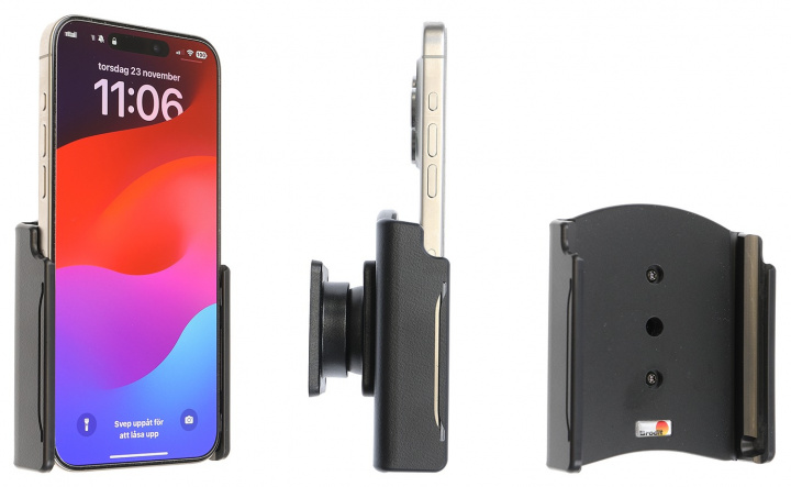 Passiv hållare med kulled till Apple iPhone 15 Pro Max i gruppen Smartphone i bil / Mobilhållare hos CD Bilradio (240711375)