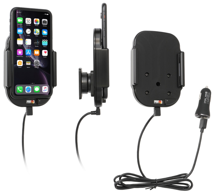 Brodit Qi trådlös aktiv mobilhållare med billaddare, Apple iPhone 11 i gruppen Smartphone i bil / Tillbehör för mobilen hos CD Bilradio (240718090)