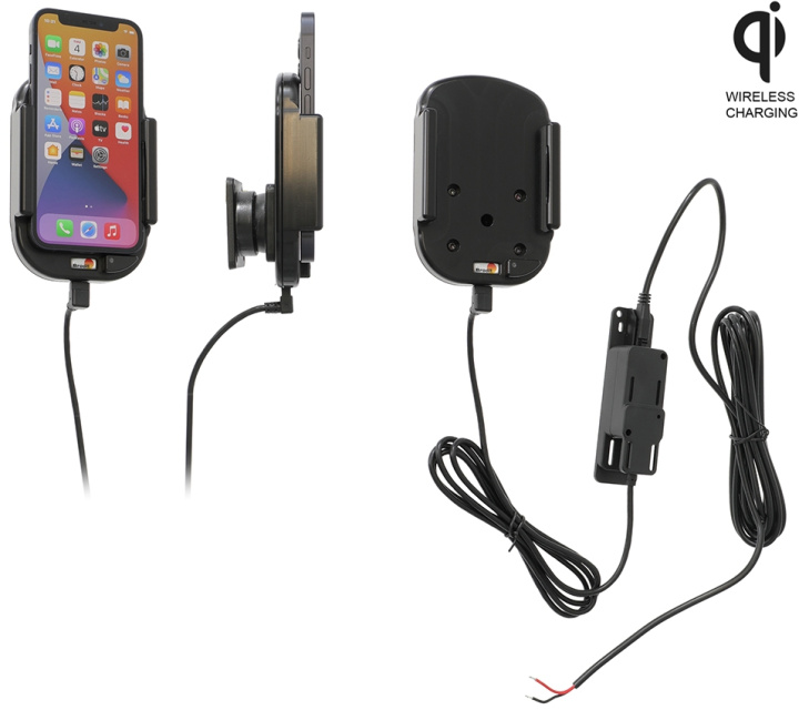 Brodit Qi trådlös aktiv hållare för fast installation, Apple iPhone 12 Mini i gruppen Smartphone i bil / Mobilhållare hos CD Bilradio (240719234)