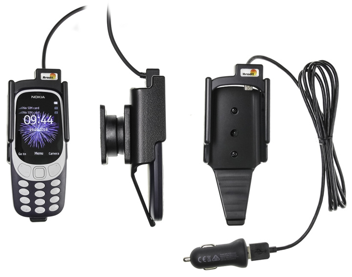 Brodit Aktiv hållare med USB-kabel och cigg-adapter, Nokia 3310 (2017) i gruppen Smartphone i bil / Mobilhållare hos CD Bilradio (240721026)