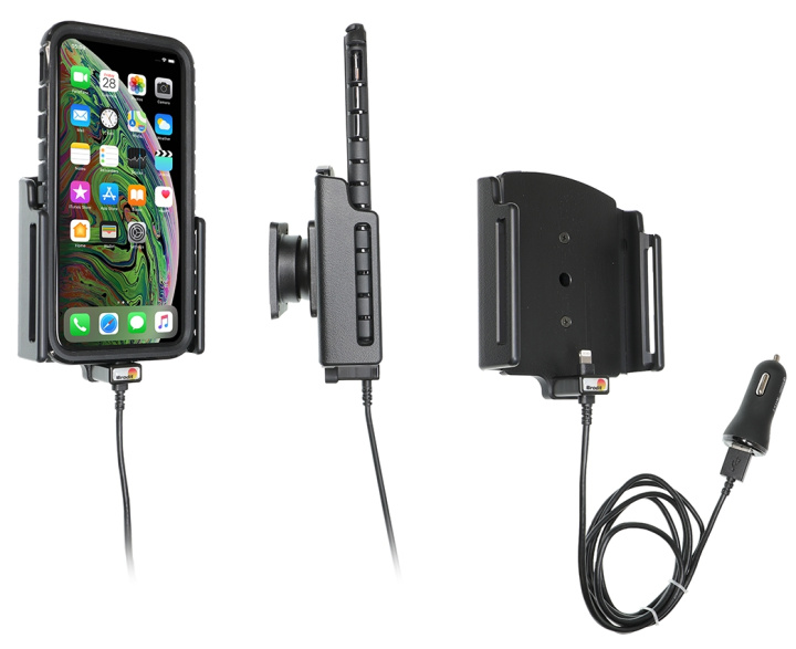 Brodit Aktiv hållare med USB-kabel och cigg-adapter, Apple iPhone 11 Pro Max/Xs Max i gruppen Smartphone i bil / Mobilhållare hos CD Bilradio (240721083)