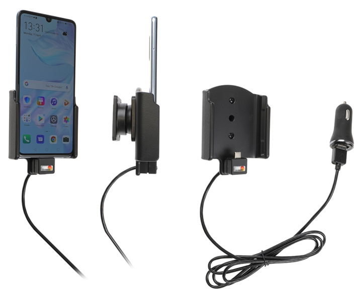 Brodit Aktiv hållare med USB-kabel och cigg-adapter, Huawei P30 i gruppen Smartphone i bil / Mobilhållare hos CD Bilradio (240721120)