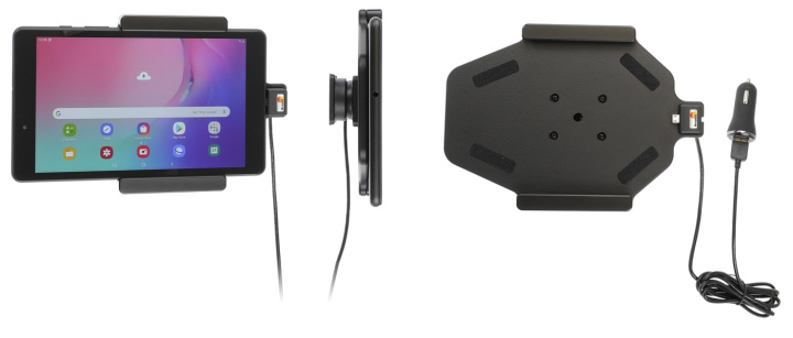 Brodit Aktiv hållare med USB-kabel och cigg-adapter, Samsung Galaxy Tab A 8.0 (2019 SM-T290/SM-T295) i gruppen Smartphone i bil / Mobilhållare hos CD Bilradio (240721162)
