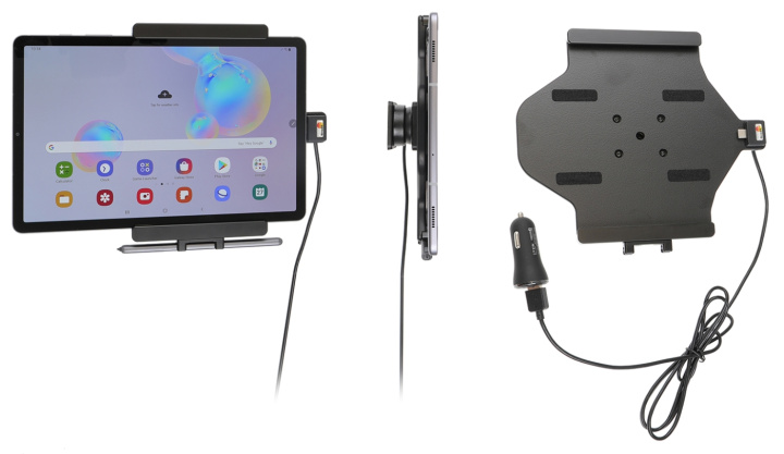 Brodit Aktiv hållare med USB-kabel och cigg-adapter, Samsung Galaxy Tab S6 10.5 SM-T860/SM-T865 i gruppen Smartphone i bil / Mobilhållare hos CD Bilradio (240721166)