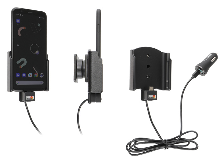 Brodit Aktiv hållare med USB-kabel och cigg-adapter, Google Pixel 4 i gruppen Smartphone i bil / Mobilhållare hos CD Bilradio (240721176)