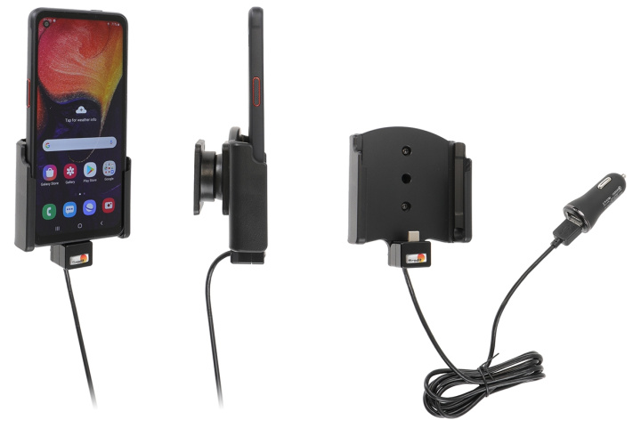 Brodit Aktiv hållare med USB-kabel och cigg-adapter, Samsung Galaxy Xcover Pro SM-G715 i gruppen Smartphone i bil / Mobilhållare hos CD Bilradio (240721178)