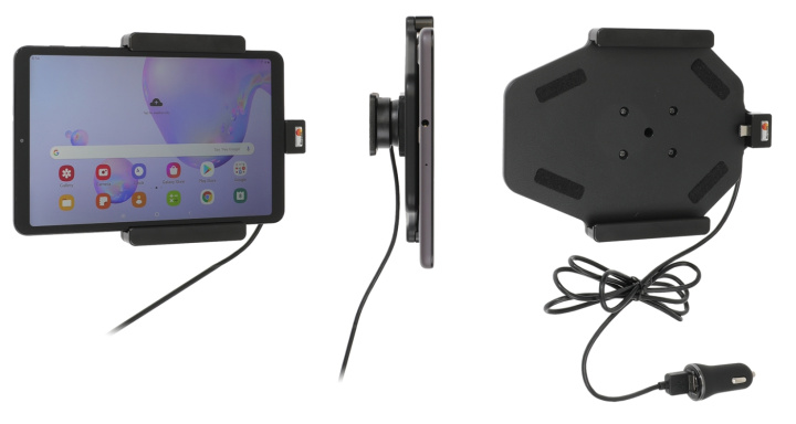Brodit Aktiv hållare med USB-kabel och cigg-adapter, Samsung Galaxy Tab A 8.4 (2020) SM-T307 i gruppen Smartphone i bil / Mobilhållare hos CD Bilradio (240721193)