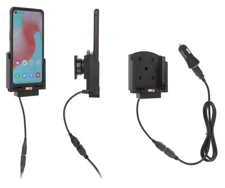 Brodit Aktiv hållare med USB-kabel och cigg-adapter, Samsung Galaxy Xcover Pro SM-G715 i gruppen Smartphone i bil / Mobilhållare hos CD Bilradio (240721207)