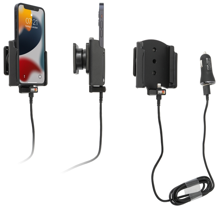 Brodit Aktiv hållare med USB-kabel och cigg-adapter, Apple iPhone 13 Mini i gruppen Smartphone i bil / Mobilhållare hos CD Bilradio (240721275)
